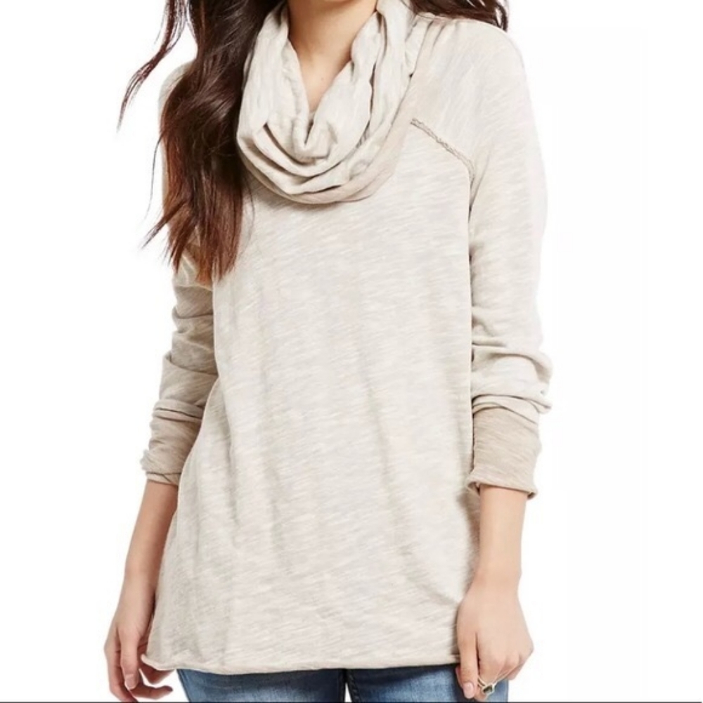 Free People Beach - Cocoon Crowl Neck Cotton Long Sleeve Pullover